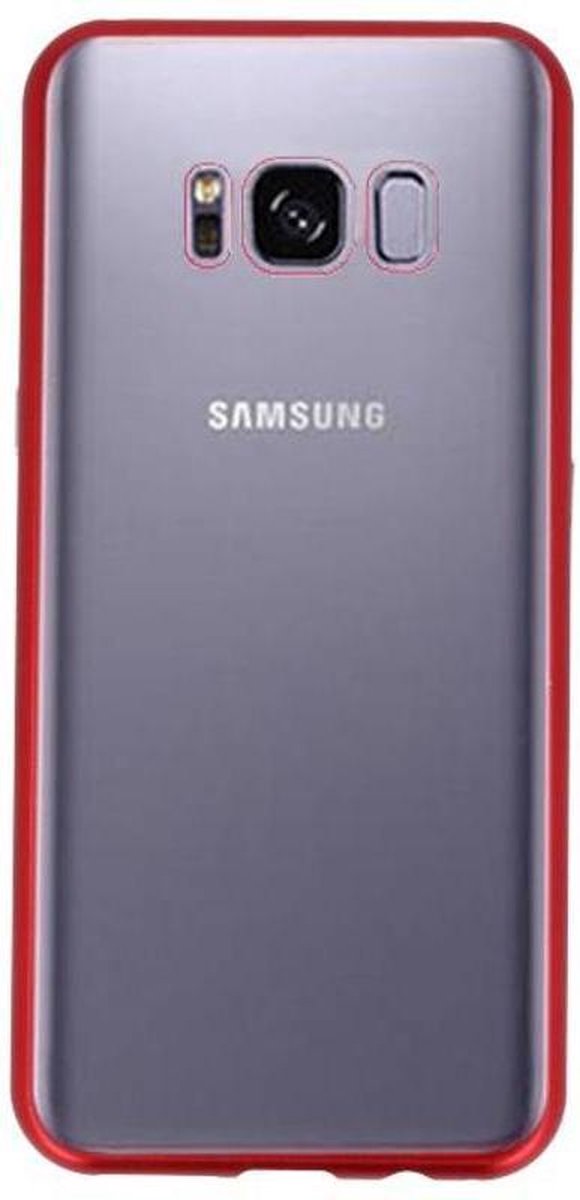Rood Transparant Magnetisch Back Cover Hoesje voor Samsung Galaxy S8