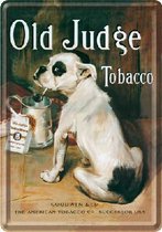 Old Judge Tobacco  Metalen Postcard 10 x 14 cm.