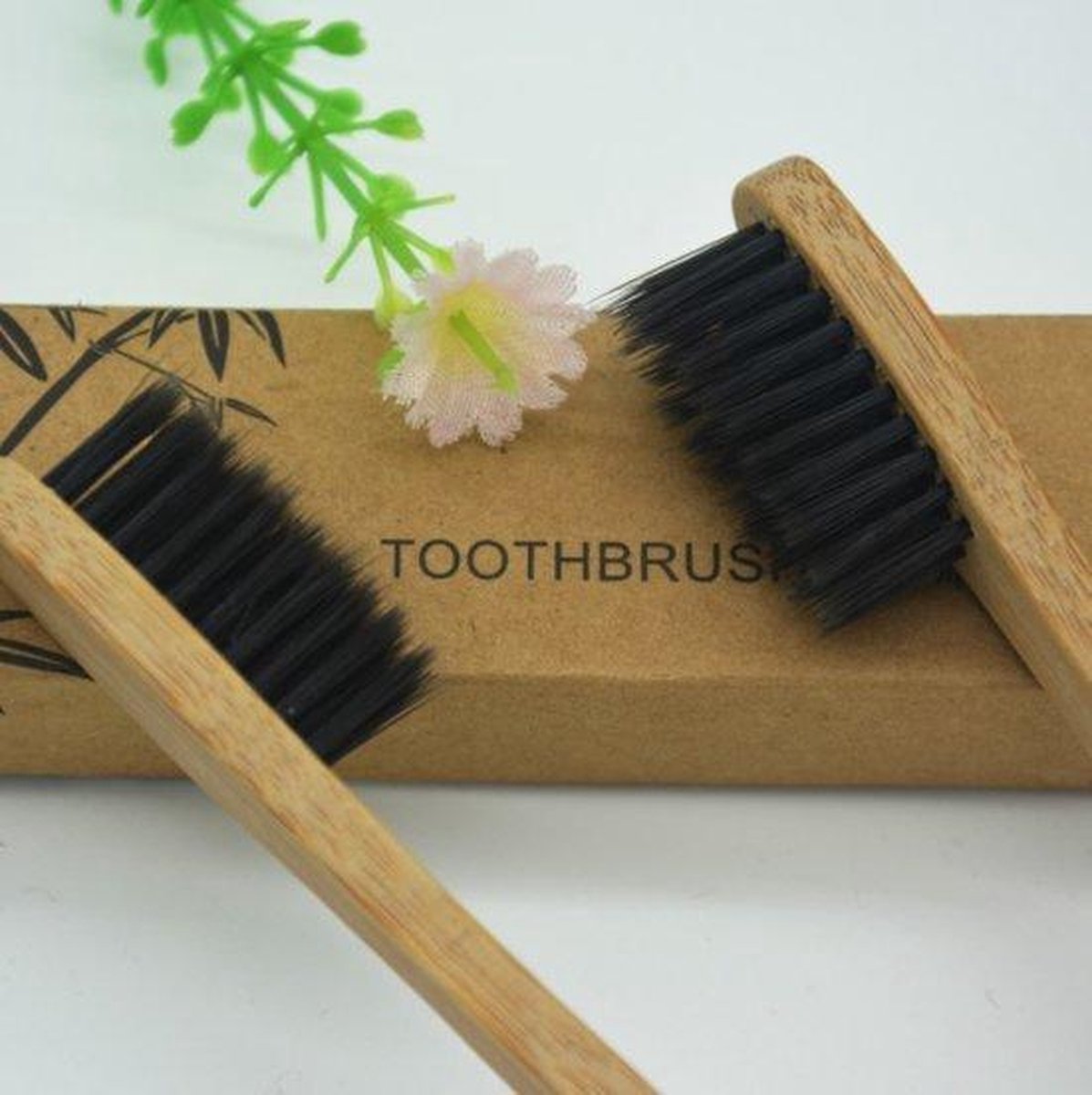 Bamboe Tandenborstel | Zacht/medium voor gevoelige tandvlees | 100% organic | 2 stuks | KELERINO.