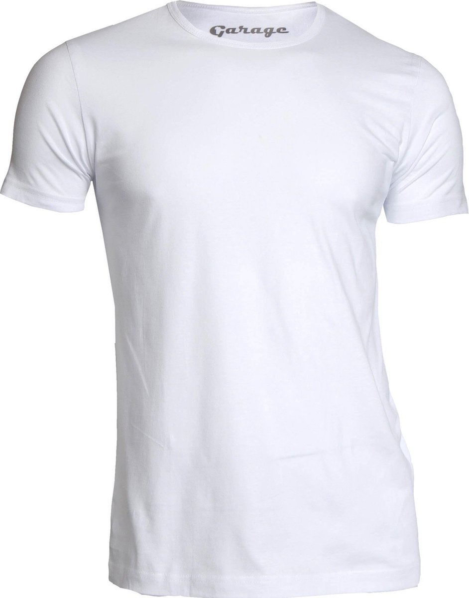 Garage 103 - Regular Fit 2-pack T-shirt ronde hals korte mouw wit M 100% katoen