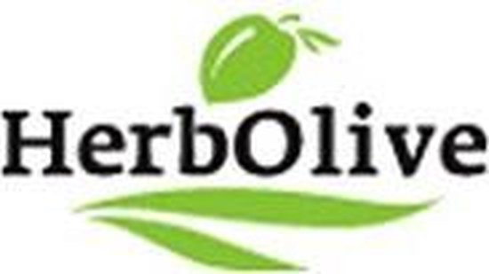 Logo van HerbOlive met een olijf en bladeren.
