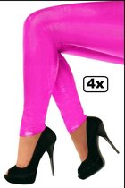 4x Legging 60 denier Pink maat L/XL