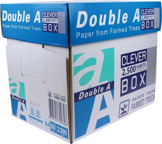 Leeg de prullenbak onszelf Gevoel Double A A4 printpapier - 2500 vel - 80g - Non stop box | bol.com