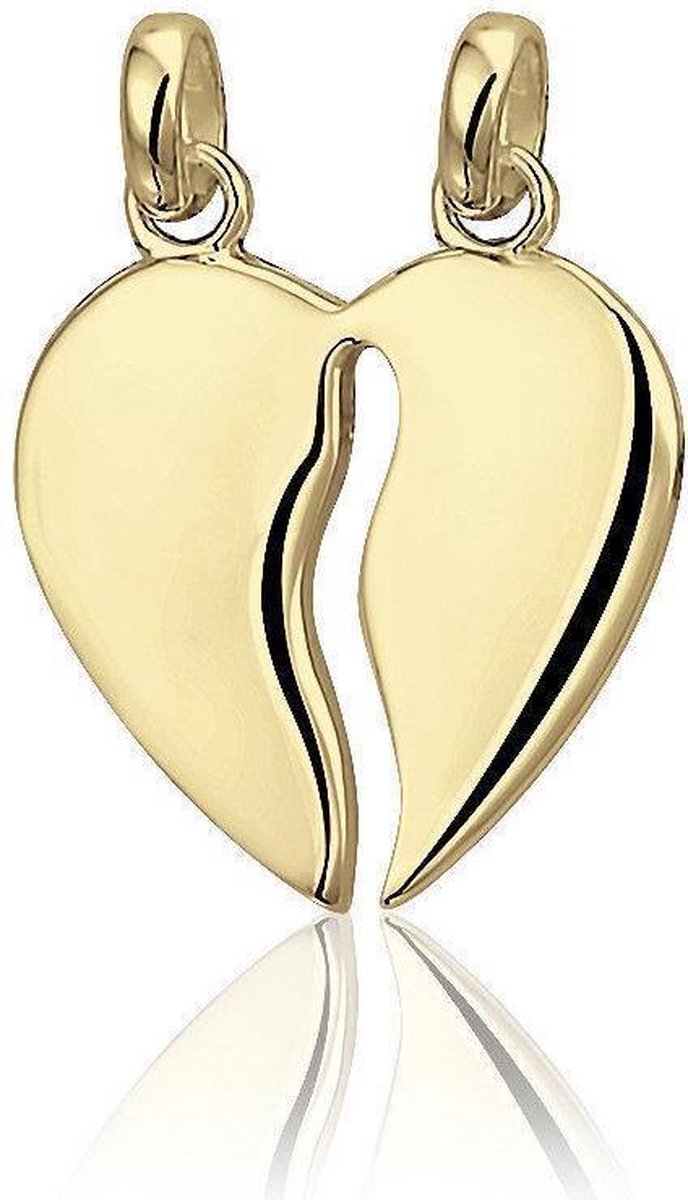 Montebello Hanger Breekhartje - 925 Zilver Verguld - Hart - 18x25mm