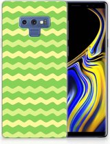 Geschikt voor Samsung Galaxy Note 9 TPU Hoesje Design Waves Green