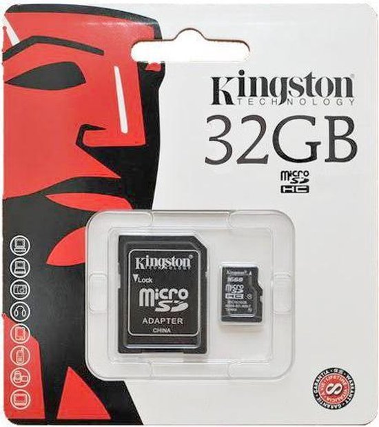 MICRO SD KAART ZWART 32GB+ADAPTER Class 10 - Kingston