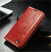 Samsung Galaxy Note 7R rustiek leren boekhoesje rood