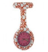 Verpleegster horloge jelly rood patroon (wijzerplaat roze)