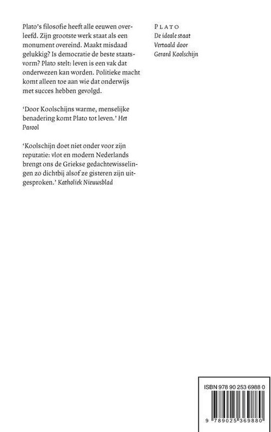 De ideale staat, Plato 9789025369880 Boeken