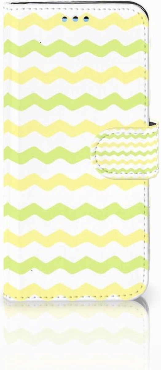 Book Case voor Samsung Galaxy S9 Telefoon Hoesje Waves Yellow