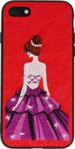 Prinses Borduurwerk iPhone 8 / 7 Hoesje Rood