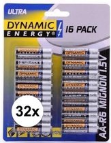 32x Dynamic energy AA batterijen