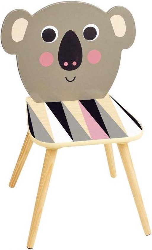 The Vilac Koala Chair is a beautiful wooden seat that features an illustration by...