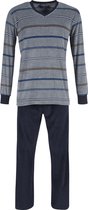 Grijze velours heren pyjama met strepen van Pastunette