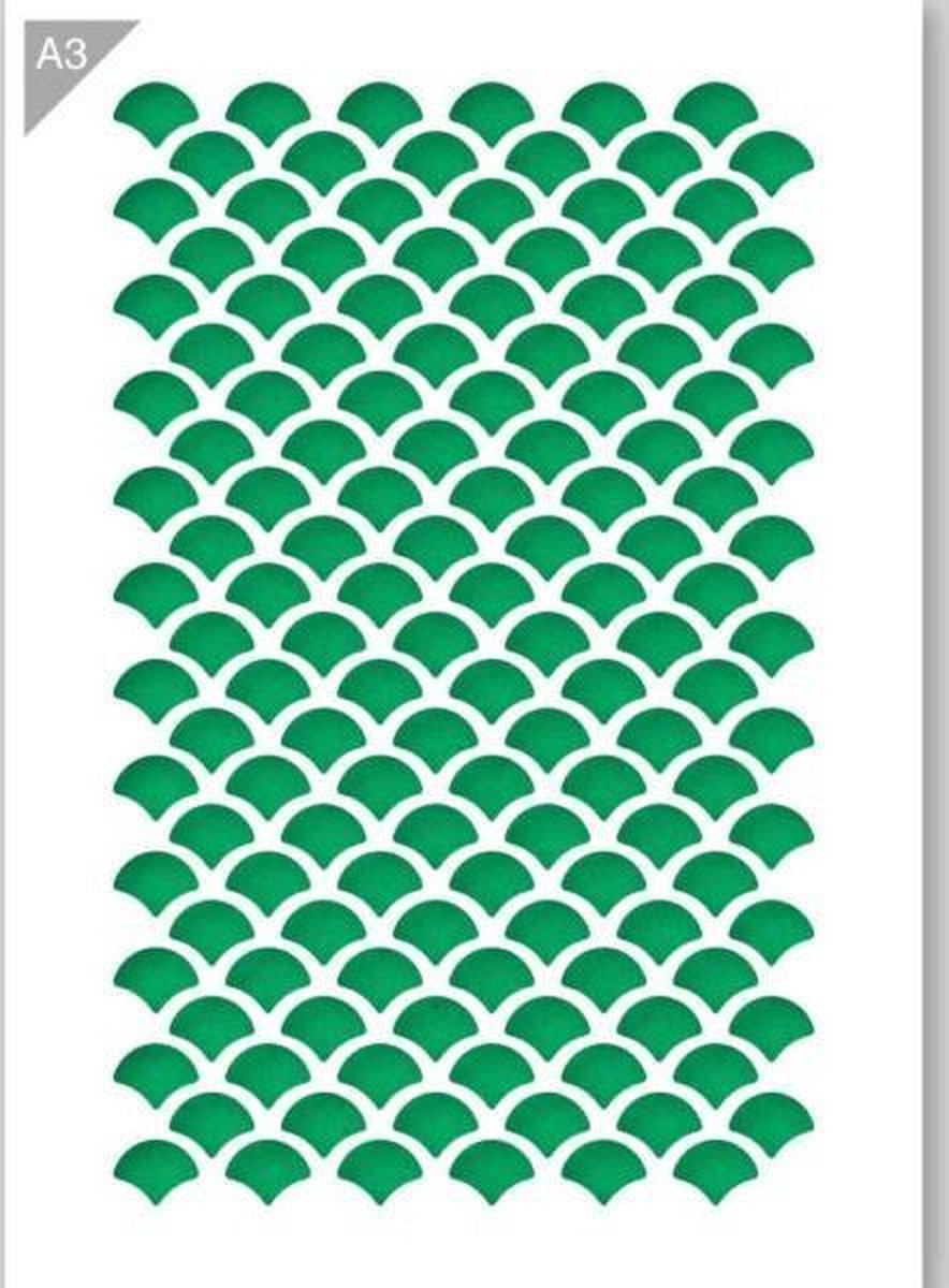 QBIX Schubben Patroon Sjabloon A3 Formaat Kunststof - Uitsnede 19cm breed