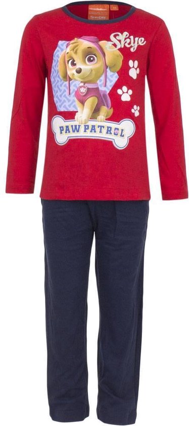 Paw Patrol Kinder Pyjama - Skye (Rood/Navy)Paw Patrol - maat 110 | bol.com