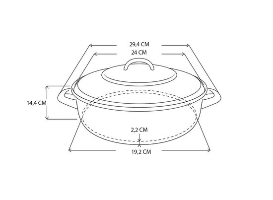 BK Fortalit Emaille braadpan 24cm/2.5L – Inductie braadpan – geëmailleerd staal – Ovenbestendig tot 230 graden – Geen antiaanbaklaag – Met deksel – Zwart/Blauw