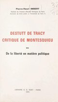 Destutt de Tracy, critique de Montesquieu