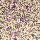 AANBIEDING: TISSU DE MARIE STOF BLOEMEN ROL MET 10 METER X 1.50M [POLYESTER ] 97135/04.