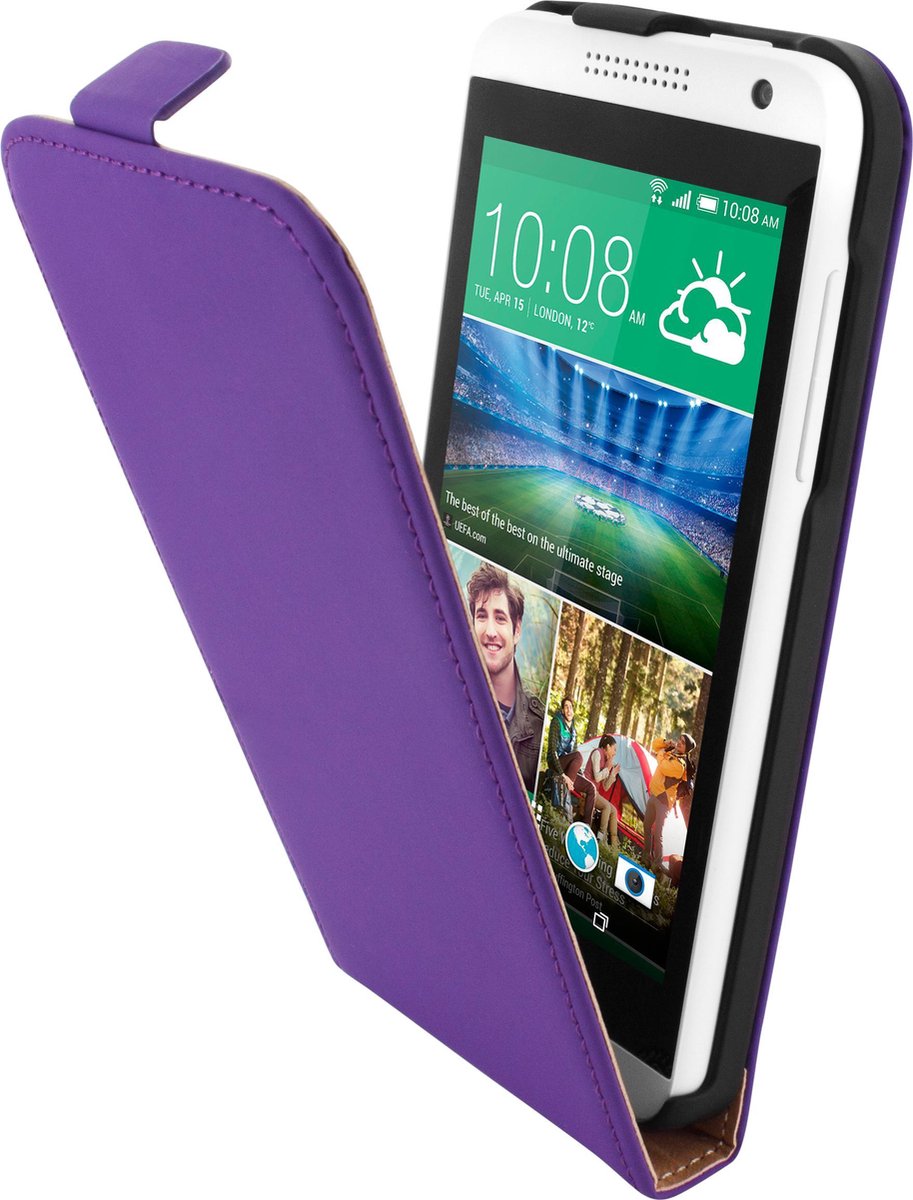 Mobiparts - paarse premium flipcase voor de HTC Desire 610