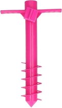 Roze parasolhouder/ parasolharing strand 40 cm