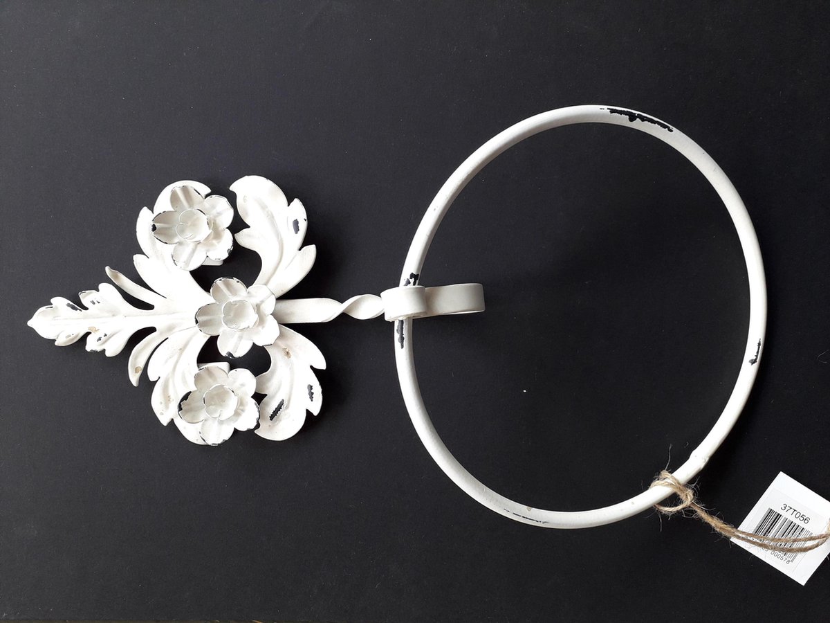 Brocante Handdoekring Bloem