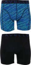 Cavello - 2-pack Boxershorts Zwart / Blauw Print - S