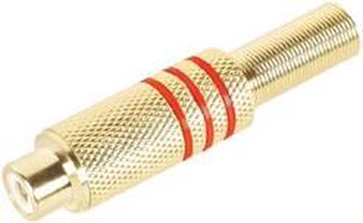 Vrouwelijke Rca Plug - Verguld - Rood