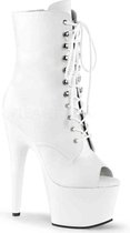 Pleaser Plateau Laarzen, Paaldans schoenen -42 Shoes- ADORE-1021 Paaldans schoenen Wit