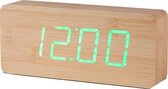 Gingko Wekker - Alarmklok Slab Click Clock natuur - groene LED