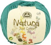 DMC Natura Just Cotton N49 Turqoise. PAK MET 9 BOLLEN a 50 GRAM. KL.NUM. 52.