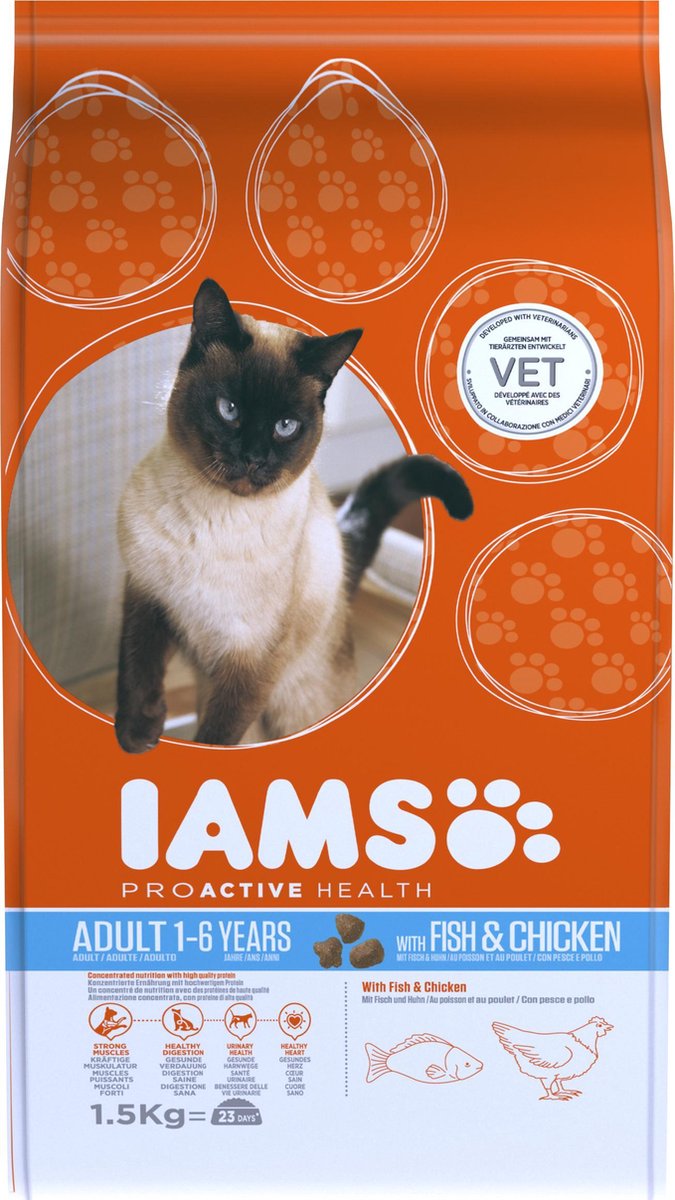 Iams Cat Adult - Fish & Chicken - 1,5 kg