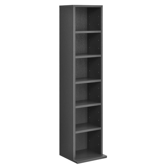 CD DVD kast vakkenkast met 6 planken 90x20x20 cm donkergrijs