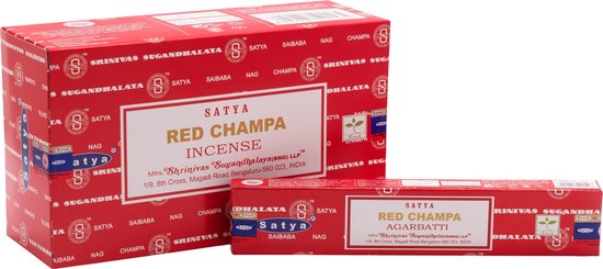 Satya Wierook Red Champa Box 12 pakjes á 15 stokjes
