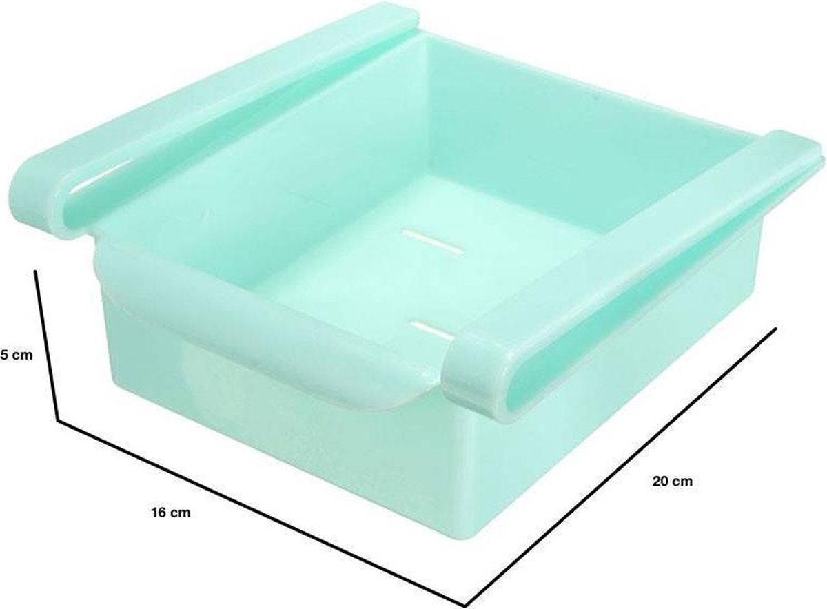 Koelkast organizer - koel vriescombinatie - inbouw koelkast - blauw - koelkast bakjes - 14cm x 12 cm x 5cm - DisQounts