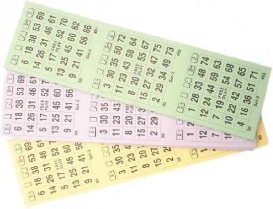 Thumbnail van een extra afbeelding van het spel 5x Bingokaarten blok 1-75 - 3 spellen per velletje - bingospel