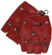 Punk handschoenen rood