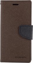 Mercury Goospery - iPhone Xs Hoesje - Wallet Case Canvas Bruin