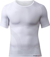 Knapman Compressieshirt Rondhals 2.0 Wit | Figuur- en Houding Corrigerend shirt voor Mannen | Maat L