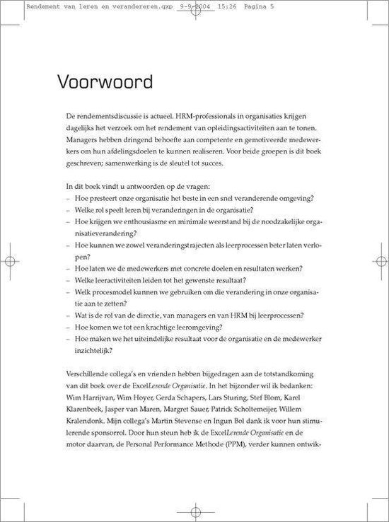 Rendement Van Opleiden