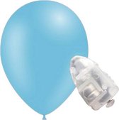 5 pcs Ballons de fête éclairés par LED bleu clair 26 cm pastel avec LED séparées