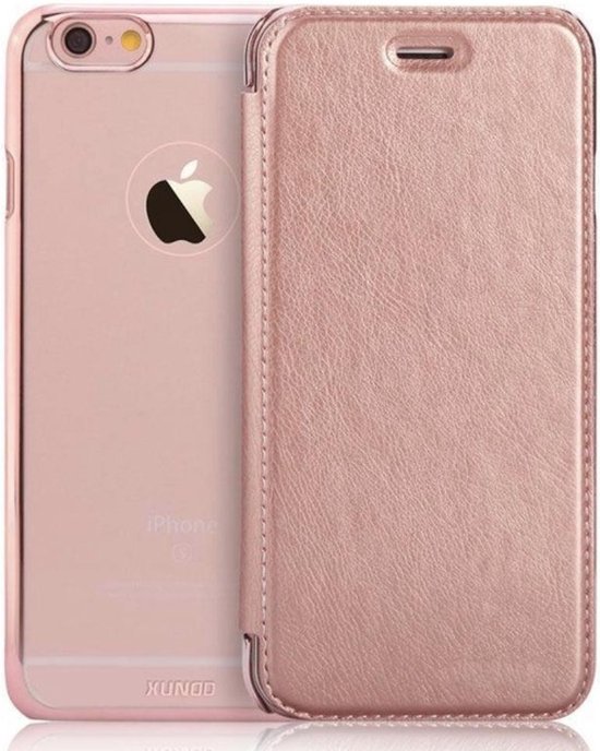 iPhone 7 Plus | iPhone 8 Plus | Roze slim Crystal Folio Flip hoesje | book  case | bol