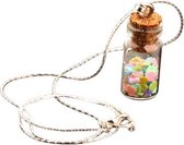 Fashionidea - Mooie zilverkleurige ketting met fleshanger de Lovely Hearts Necklace Multicolour