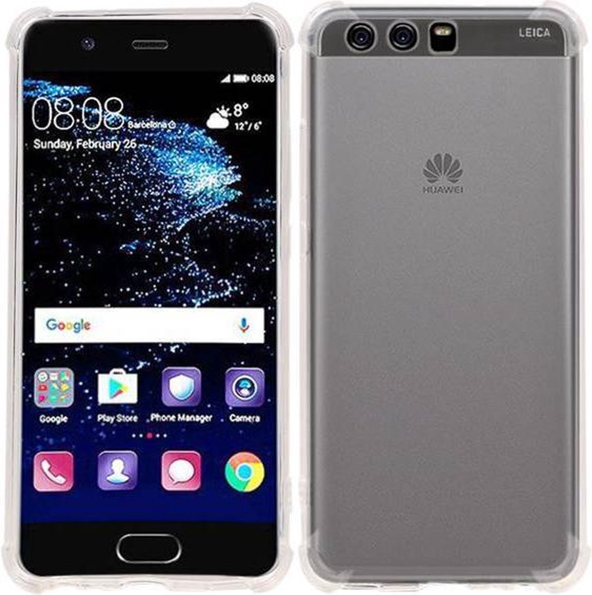 BestCases.nl Transparant TPU Schokbestendig bumper case telefoonhoesje Huawei P10 Plus