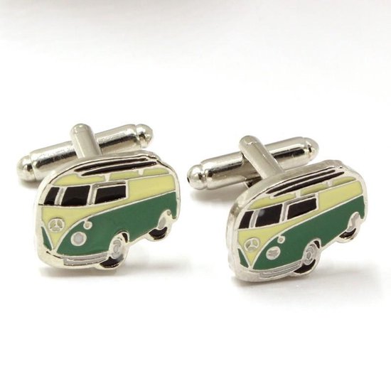 Boutons de manchette VW Volkswagen T1 Camper Bus Jaune Vert