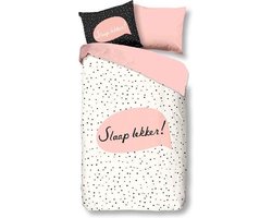 foto van Snoozing Slaap Lekker - Dekbedovertrek - Eenpersoons - 140x200/220 cm + 1 kussensloop 60x70 cm - Off White