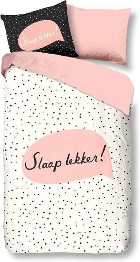 Snoozing Slaap Lekker - Dekbedovertrek - Eenpersoons - 140x200/220 cm + 1 kussensloop 60x70 cm - Off White