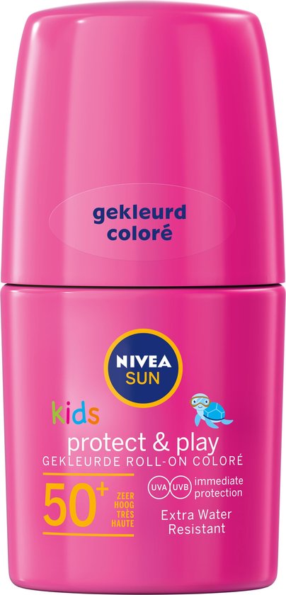 NIVEA SUN Kids Protect & Play Roze Roll-On Zonnebrand SPF 50+ - 50 ml