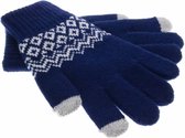 Blauwe Noorse design touchscreen handschoenen - M