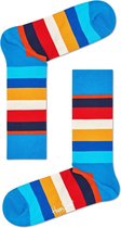 Happy Socks Stripe Sokken - Blauw/Geel/Wit - Maat 41-46